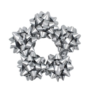 Set 10 steluțe autoadezive, 7 cm, Brizzolari, culoarea argintiu metalizat
