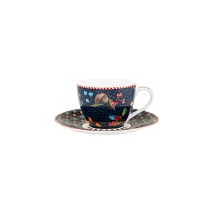 Set 2 căni cu farfurioare, din porțelan, Pip Studio, Blue, 120ml, colecția Berry Blues