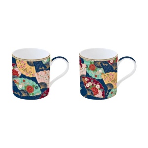 Set 2 căni, din porțelan, EasyLife, 350 ml, Kyoto