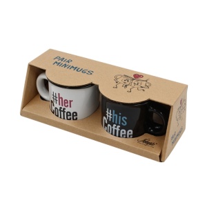 Set 2 Cești Espresso, Nekupto – “#hisCoffee & #herCoffee”, 2 x 80 ml