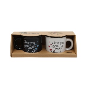 Set 2 Cești Espresso, Nekupto – “I love you soooo much!”, 2 x 80 ml