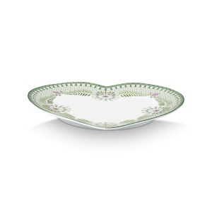 Set 2 farfurii, formă de inimă, Pip Studio, Light Green, 21.5 cm, colecția Lily & Lotus