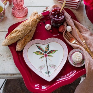 Set 2 farfurii, formă de inimă, Pip Studio, Pink, 21.5 cm, colecția La Majorelle