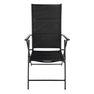 Set 2 scaune pliabile pentru gradină sau terasă, Jumi, structură metalică, design ergonomic, negru
