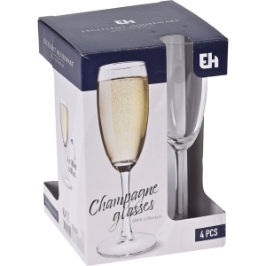 Set 4 pahare cu picior pentru șampanie 180ml - Img 3