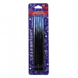 Set 5 lumânări tort Ginza, negru albastru Celebright 14.5cm