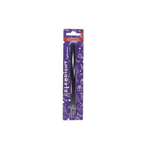 Set 6 lumânări pentru tort, Celebright, negru cu sclipici, bază albă, 15 cm