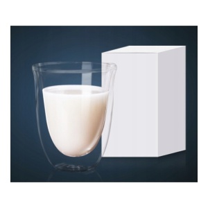 Set 6 pahare cafea, pereți dubli, sticlă borosilicată, 70 ml