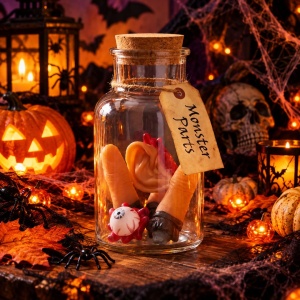 Set accesorii decorative Halloween, 5 piese – ochi, degete și ureche, efect realist