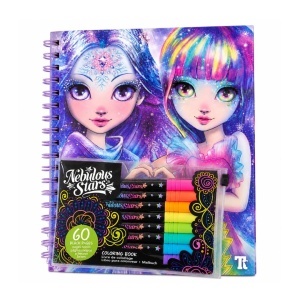 Set Art & Craft Carte De Colorat Cu Pagini Negre, personaj Isadora & Iceana - Nebulous Stars