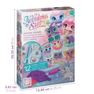 Set creativ 12 stickere strălucitoare cu diamante artificiale – Nebulous Stars, Dazzling Stickers, 7+ ani