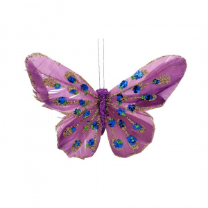 Set fluturi decorativi mov-roz cu clips