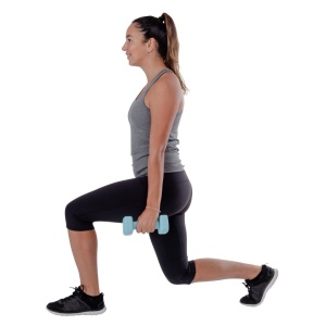 Set gantere neopren 2x3 kg Pure 2 Improve – capete pătrate, albastru și ambalaj premium