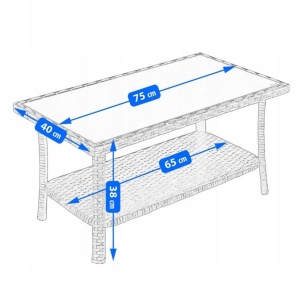 Set mobilier de grădina gri, Jumi, cu 2 fotolii, canapea și măsuță de cafea