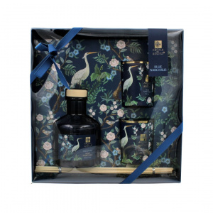 Set odorizant cameră și două lumânări blue narcissus