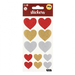 Set stickere Glimmering Hearts 12 bucati - Img 1