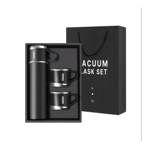 Set termos cu 3 căni – 500 ml, ideal pentru călătorii și cadouri, negru