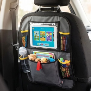 Organizator auto pentru spătar, Shell, cu buzunare, negru, 44x56 cm