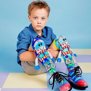 Șosete lungi colorate Madmia pentru băieți Robot 6-99 ani - Img 3