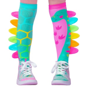 Șosete lungi colorate Madmia pentru fete fantasy Roar Dino 3-5 ani
