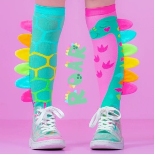 Șosete lungi colorate Madmia pentru fete fantasy Roar Dino 6-99 ani