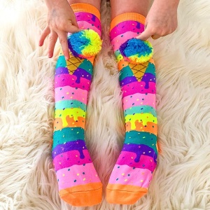 Șosete lungi colorate Madmia pentru fete Ice-cream toddler 3-5 ani