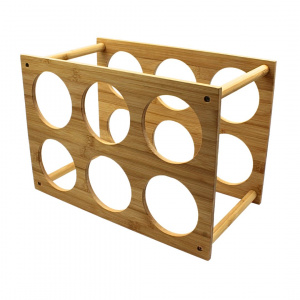 Suport pentru 6 sticle de vin, bambus, 35x24x18.5 cm, Excellent Houseware