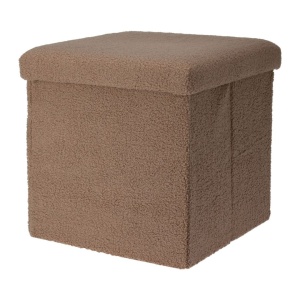 Taburet pliabil cu spațiu de depozitare - Storage Solutions®, tip cutie, otoman, culoare cafeniu, 38x38x38 cm