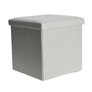 Taburet pliabil cu spațiu de depozitare - Storage Solutions®, tip cutie, otoman, culoare verzuliu, 38x38x38 cm