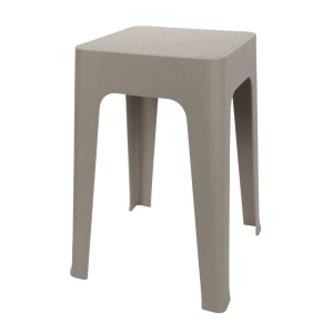 Taburet suprapozabil din plastic, 33x33x47cm, gri