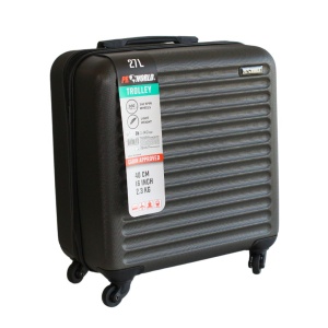 Troler de cabină ProWorld, cu roți 360°, 27 litri, negru