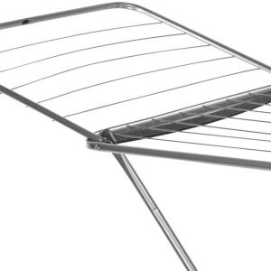 Uscător de rufe pliabil din metal, pentru balcon, suprafață utilizabilă 18 m, argintiu, 180x55x108 cm