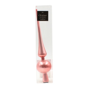 Vârf pentru brad, roz mat, 27.5 cm