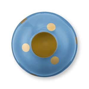 Vaza decorativă, din metal, Pip Studio, Dots Light Blue/Gold, 32 cm, colecția Dot Delight