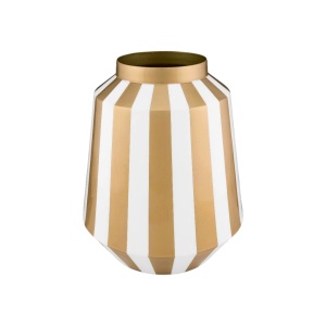 Vaza decorativă, din metal, Pip Studio, Stripes White Gold, 24x29 cm, colecția Royal Dot Delight