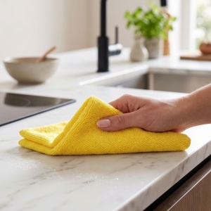 Lavetă din microfibră galben, Ultra Clean XL 70x50 cm, curățare eficientă