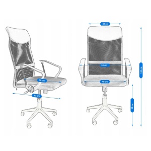 Scaun de birou ergonomic ZOOM, pivotant, cu brațe, mesh respirabil și șezut tapițat, reglabil pe înălțime, gri deschis/negru