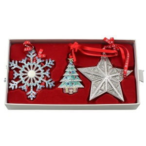 Set cadou Bailey & Brooke – 3 decorațiuni metalice elegante de Crăciun