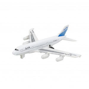 Avion alb de jucărie sistem pull-back
