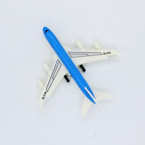 Avion albastru de jucărie sistem pull-back