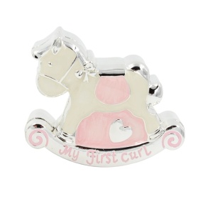 Set Cadou Bebeluși Fetiță AZAY – Prima Șuviță & Primul Dințișor, Design Roz, Cutie Cadou Inclusă