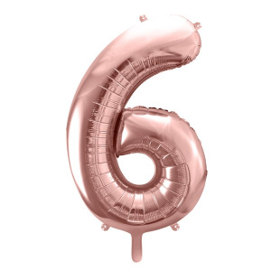 Balon cifra 6, roz, 35 cm