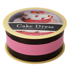 Bandă decorativă Cake Dress, pentru torturi și prăjituri, 4.5cm x 20m, Stripes Roz