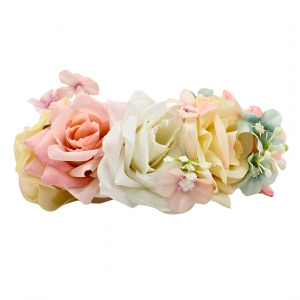 Coroniță de păr roz, cu trandafiri, Zooky, accesoriu floral elegant pentru fete și evenimente speciale 
