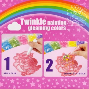 Breloc DIY Genie Pets – Twinkle Painting cu cristale colorate, Activitate creativă pentru copii 3+, Whimsy Workshop