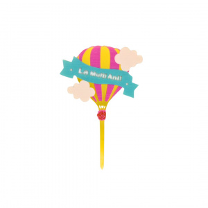 Cake Topper pentru tort cu mesaj La Mulți Ani și balon roz