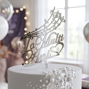Cake Topper pentru tort cu mesaj La Mulți Ani și portativ