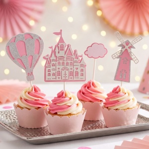 Cake Topper pentru tort cu model Wanderland roz