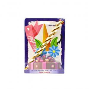 Cake Topper tort La Mulți Ani unicorn floricică - Img 2