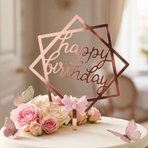 Cake Topper tort mesaj rose Happy Birthday